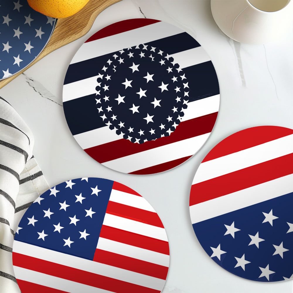 Malen nach Zahlen 20 cm Tischsets (6 Stück) - Amerikanische Flagge