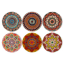 Laden Sie das Bild in den Galerie-Viewer, Malen nach Zahlen 20 cm Tischsets (6 Stück) - Böhmische Mandala Rund