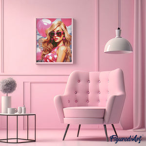 Diamond Painting - Rosa Ballons und die Diva