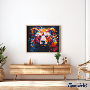 Diamond Painting - Bär Farbenfroh Abstrakt