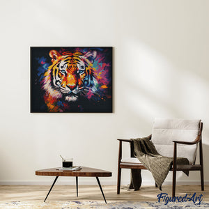 Diamond Painting - Tiger Farbenfroh Abstrakt