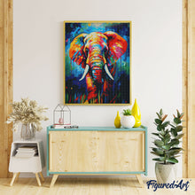 Laden Sie das Bild in den Galerie-Viewer, Diamond Painting - Elefant Farbenfroh Abstrakt