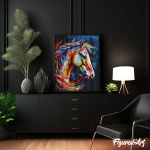 Diamond Painting - Pferd Farbenfroh Abstrakt