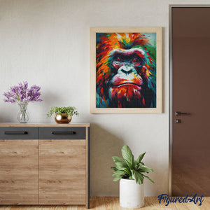 Diamond Painting - Orang-Utan Farbenfroh Abstrakt