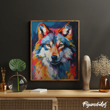 Laden Sie das Bild in den Galerie-Viewer, Diamond Painting - Wolf Farbenfroh Abstrakt