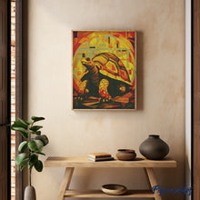 Laden Sie das Bild in den Galerie-Viewer, Diamond Painting - Schildkröte Art Deco – 40 x 50 cm auf Keilrahmen gespannt