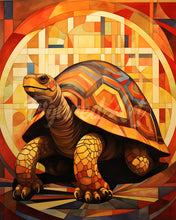 Laden Sie das Bild in den Galerie-Viewer, Diamond Painting - Schildkröte Art Deco – 40 x 50 cm auf Keilrahmen gespannt