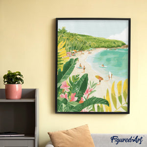 Diamond Painting - Surfparadies – 40 x 50 cm auf Keilrahmen gespannt