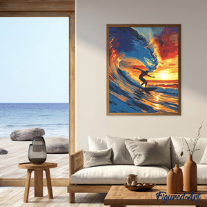 Diamond Painting - Großwellen-Surfen – 40 x 50 cm auf Keilrahmen gespannt