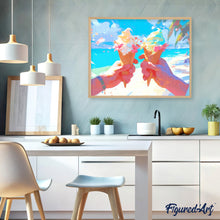 Laden Sie das Bild in den Galerie-Viewer, Diamond Painting - Eiscreme am Strand – 40 x 50 cm auf Keilrahmen gespannt