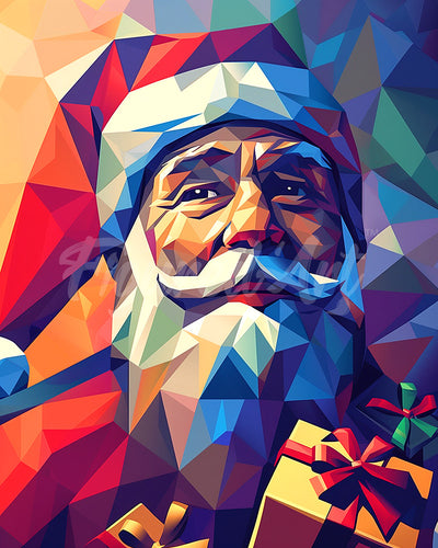 Diamond Painting - Polygon-Weihnachtsmann