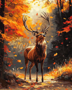 Diamond Painting - Majestätischer Hirsch im Herbst