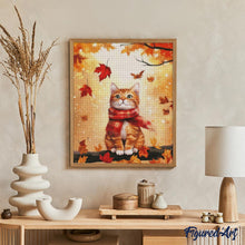 Laden Sie das Bild in den Galerie-Viewer, Diamond Painting - Gemütliche Herbstkatze