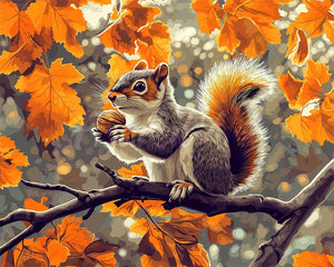 Diamond Painting - Herbst-Eichhörnchen