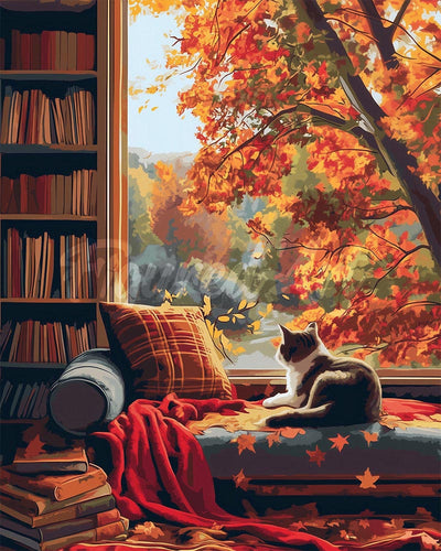 Diamond Painting - Herbstblick der Katze