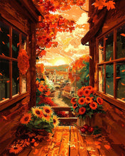 Laden Sie das Bild in den Galerie-Viewer, Diamond Painting - Herbst-Balkonblick