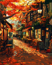 Laden Sie das Bild in den Galerie-Viewer, Diamond Painting - Herbst-Café-Straße