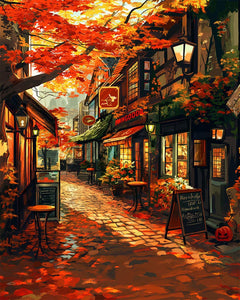 Diamond Painting - Herbst-Café-Straße