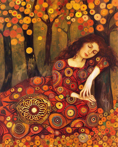 Diamond Painting - Von Klimt inspirierte Herbst-Dame