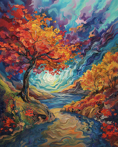 Diamond Painting - Surrealer Herbst inspiriert von Van Gogh