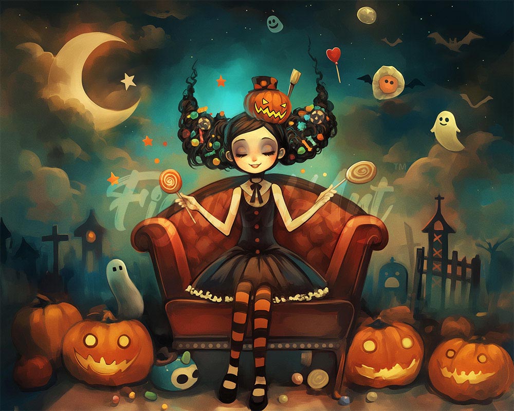 Diamond Painting - Halloween-Süßigkeiten-Prinzessin