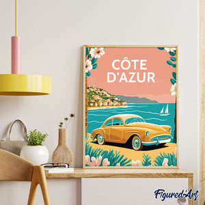 Diamond Painting – Reiseplakat Côte d'Azur