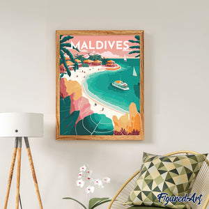 Diamond Painting – Reiseplakat Malediven