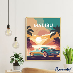 Diamond Painting – Reiseposter Malibu