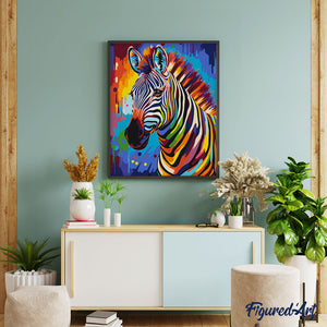 Zebra Farbenfroh Abstrakt
