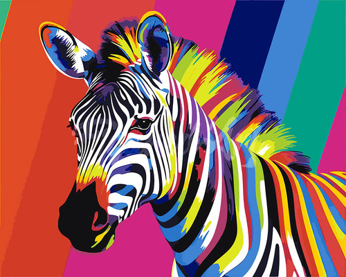 Malen nach Zahlen Figured'Art – Pop Art Zebra Streifen