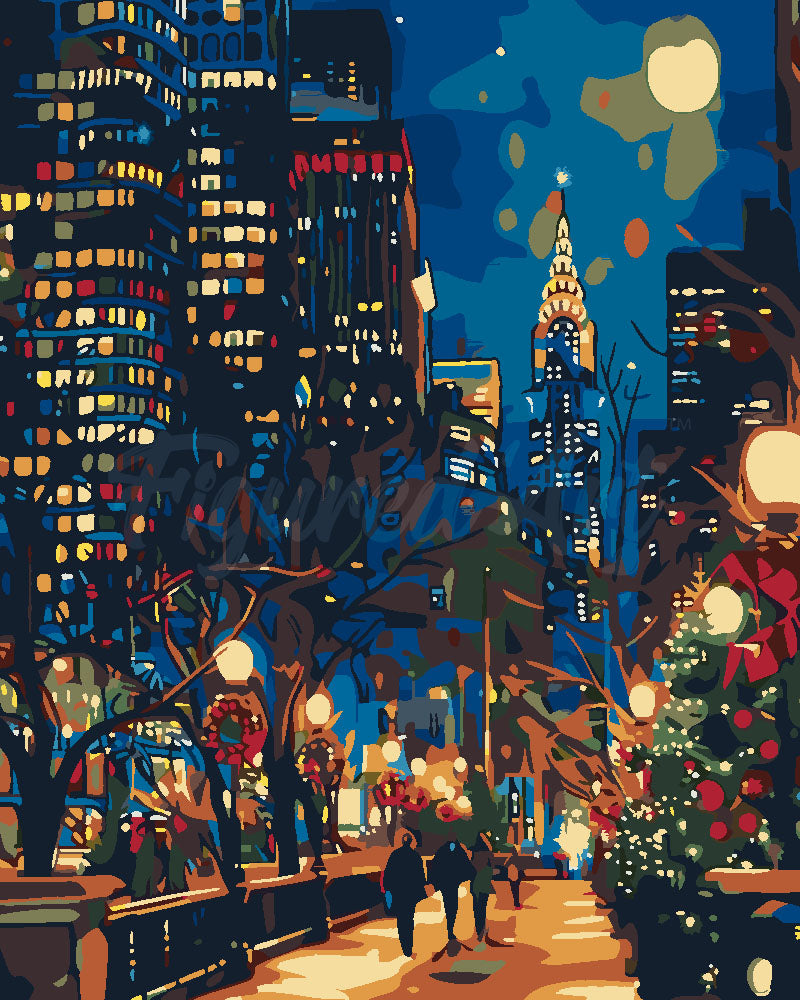 Malen nach Zahlen Figured'Art – Weihnachten in New York