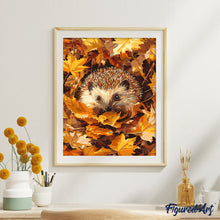 Laden Sie das Bild in den Galerie-Viewer, Igel in Herbstblättern