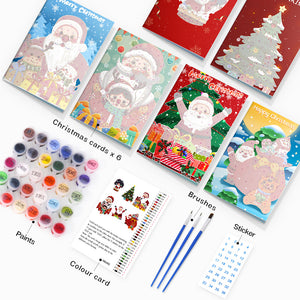 Malen nach Zahlen 6er-Pack DIY Weihnachtskarten - Serie 3