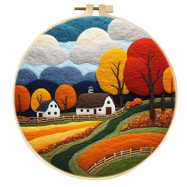 Nadelfilzen Needle Felting - Bauernhof im Herbst