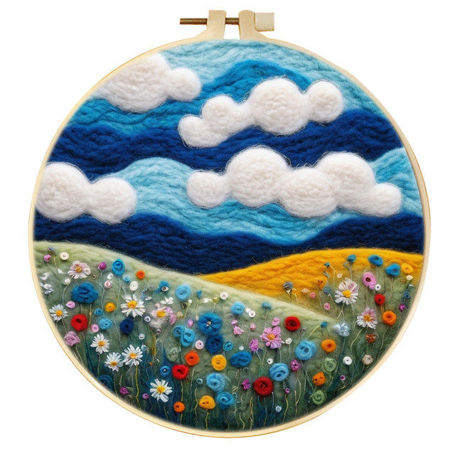 Nadelfilzen Needle Felting - Feld bunter Blumen