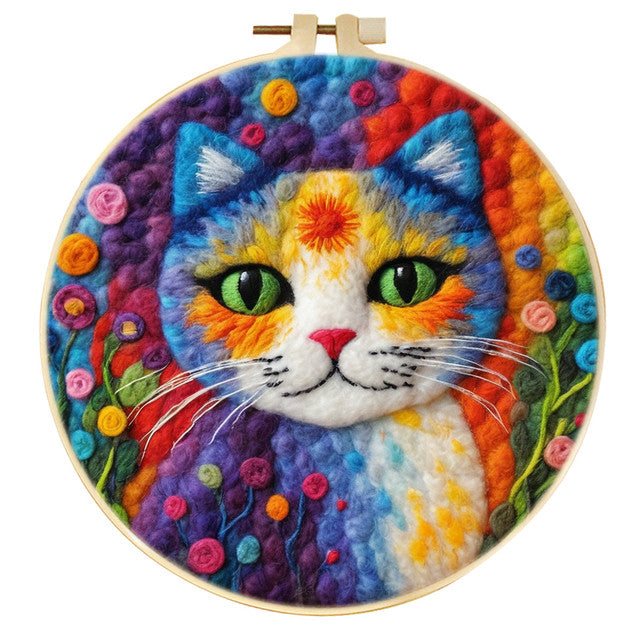 Nadelfilzen Needle Felting - Psychedelische Katze