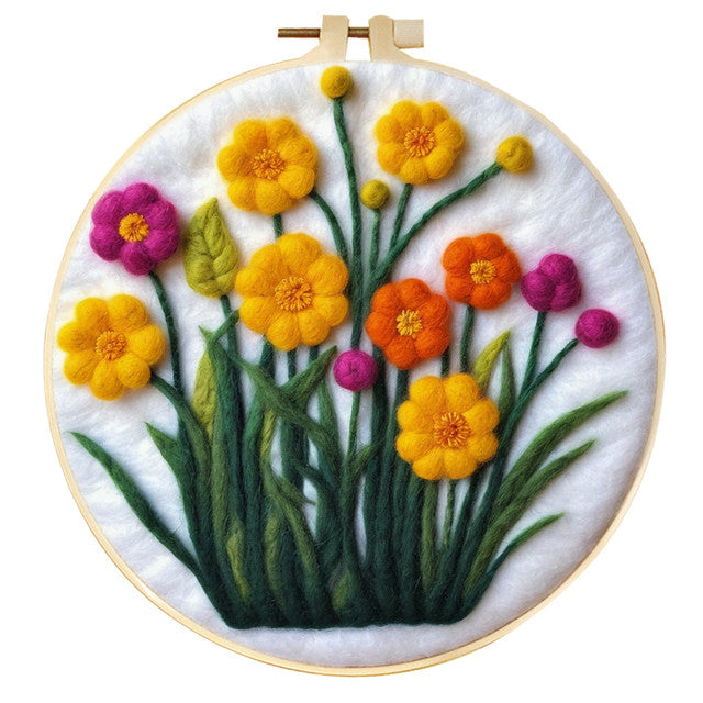 Nadelfilzen Needle Felting - Blumen und Gras