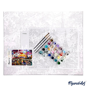 Aquarell-Stadtboulevard