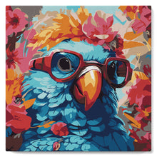 Laden Sie das Bild in den Galerie-Viewer, Mini Malen nach Zahlen mit Rahmen - Fantasie-Papagei und Blumen