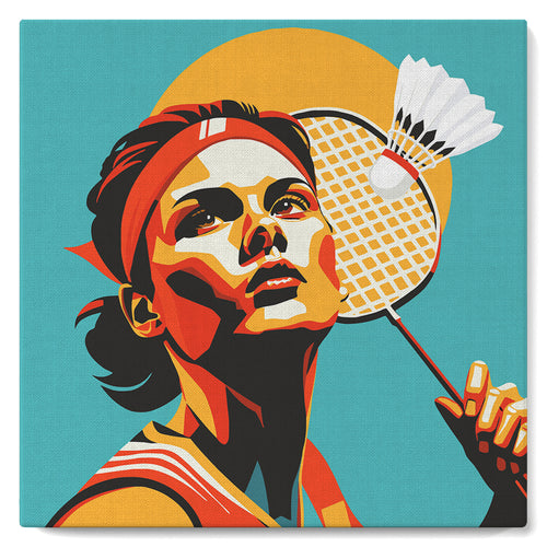 Mini Malen nach Zahlen mit Rahmen - Sportposter Badminton