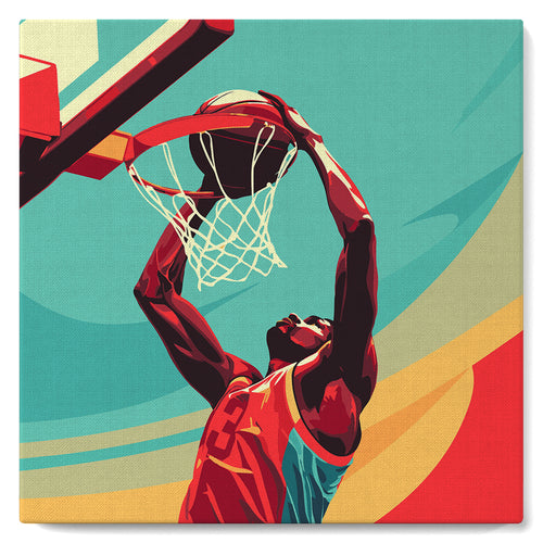 Mini Malen nach Zahlen mit Rahmen - Sportposter Basketball