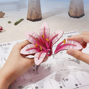 3D Puzzle - Rosa Lilienblüte