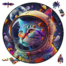 Laden Sie das Bild in den Galerie-Viewer, 2D Holzpuzzle – Katze im Weltraum