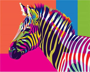 Malen nach Zahlen – Zebra Pop Art