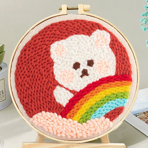 Punch Needle set Kleiner Bär und ein Regenbogen