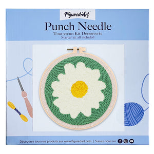 Punch Needle Weißes Gänseblümchen