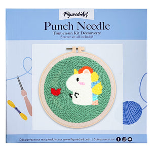 Punch Needle Verliebtes Einhorn