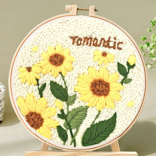 Punch Needle set Romantische Sonnenblumen