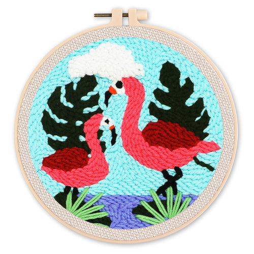 Punch Needle set Ein Flamingo-Paar