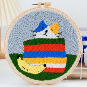 Punch Needle set Eine Katze in ihrem Korb